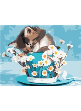 Картина по номерам "Котенок с ромашками" 30*40 см AS0471 ArtStory