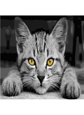 Картина по номерам "Серый кот" 40*40 см AS0502 ArtStory