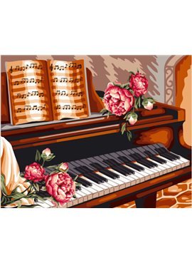 Картина по номерам "Розы и пианино" 40*50 см BK-GX24082 Никитошка