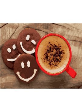 Картина по номерам "Какао и веселое печенье" 40*50 см BK-GX28408 Rainbow Art