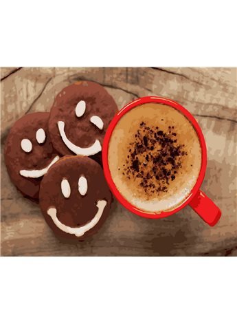 Картина по номерам "Какао и веселое печенье" 40*50 см BK-GX28408 Rainbow Art