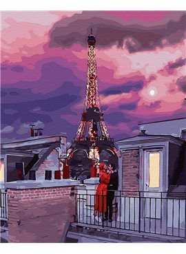 Картина по номерам "Сумерки над Парижем" 40*50 см BK-GX30104 Никитошка