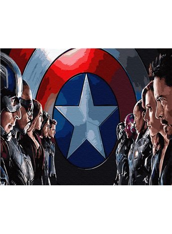 Картина по номерам "Мстители (со щитом)" 40*50 см BK-GX30111 Никитошка