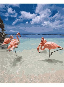Картина по номерам "Фламинго на отдыхе" 40*50 см BK-GX31015 Никитошка
