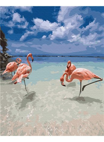Картина по номерам "Фламинго на отдыхе" 40*50 см BK-GX31015 Никитошка