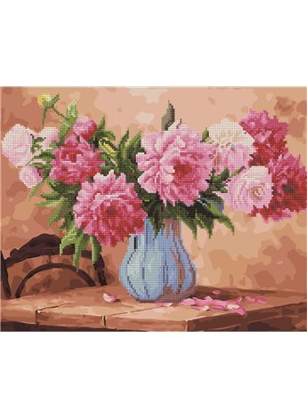 Картина по номерам "Пионы в голубой вазе" 40*50 см GZS1019 Rainbow Art