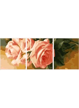 Картина по номерам "Триптих. Нежные розы (вертикальная)" Триптих 50*150 см MS14048 Babylon