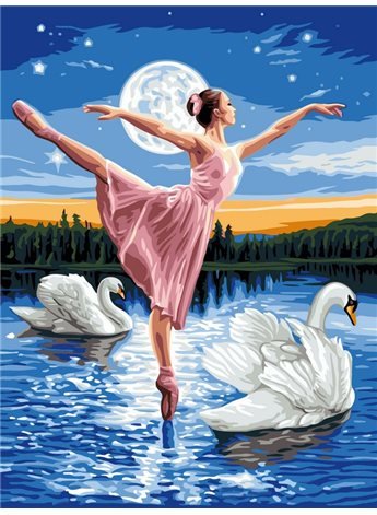 Картина по номерам "Лебединое озеро" 30*40 см VK008 Babylon