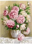 Картина по номерам "Роскошные пионы" 30*40 см VK021 Babylon