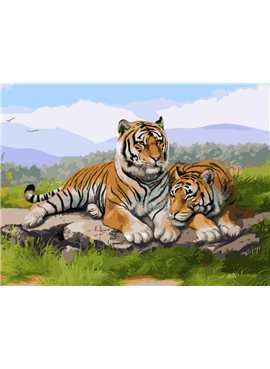 Картина по номерам "Тигриное семейство" 30*40 см VK032 Babylon