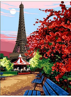 Картина по номерам "Цветущий Париж" 30*40 см VK067 Babylon