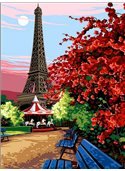 Картина по номерам "Цветущий Париж" 30*40 см VK067 Babylon