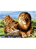 Картина по номерам "Львиный прайд" 30*40 см VK101 Babylon