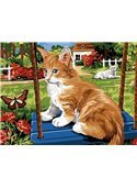 Картина по номерам "Рыжий котик на качели" 30*40 см VK115 Babylon