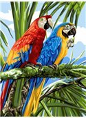 Картина по номерам "Яркие ара" 30*40 см VK126 Babylon