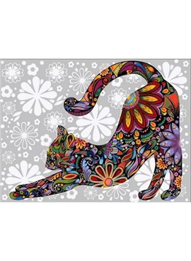 Картина по номерам "Цветочный кот (потягивающийся)" 30*40 см VK170 Babylon