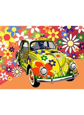 Картина по номерам "Назад в 60-е (желтая машина)" 30*40 см VK173 Babylon