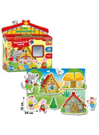 Игра настольная "Магнитный театр. Три поросенка" VT3206-11 (рус) . Vladi Toys VT3206-11
