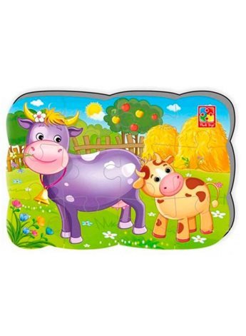Пазлы на магните А5 "Корова и теленок" УКР VT3205-74 Vladi Toys VT3205-74