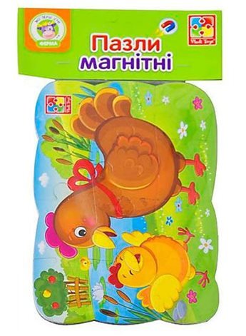 Пазлы на магните А5 "Курочка и ципленок" УКР VT3205-78 Vladi Toys VT3205-78