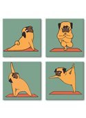 Набор для росписи по номерам. Полиптих "Yoga-dog" 4шт 18*18 KNP012 Идейка KNP012