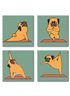 Набор для росписи по номерам. Полиптих "Yoga-dog" 4шт 18*18 KNP012 Идейка KNP012
