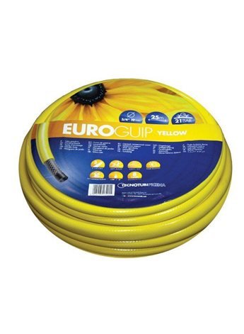 Шланг садовый Tecnotubi Euro Guip Yellow для полива диаметр 1/2 дюйма, длина 25 м (EGY 1/2 25)