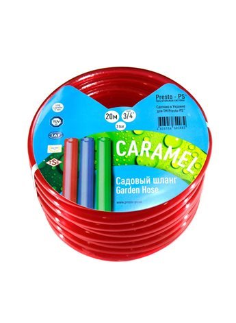Шланг поливочный Presto-PS силикон садовый Caramel (красный) диаметр 3/4 дюйма, длина 50 м (SE-3/4 50)