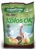Комбикорм Колосок Старт для цыплят и водоплавающей птицы 2кг