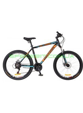 Велосипед горный MTB кросс-кантри Optima Motion DD 26 рама-19 черный/оранжевый/серый OPS-OP-26-064-1 