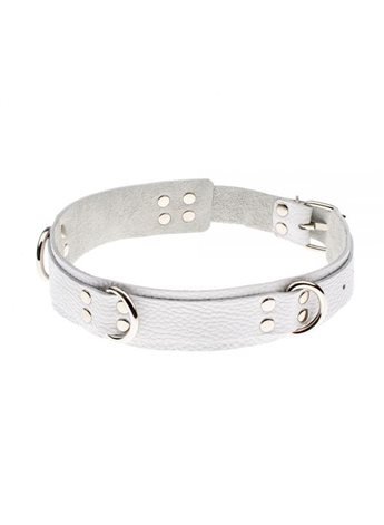 Ошейник Slave leather collar, WHITE 280242 sLash