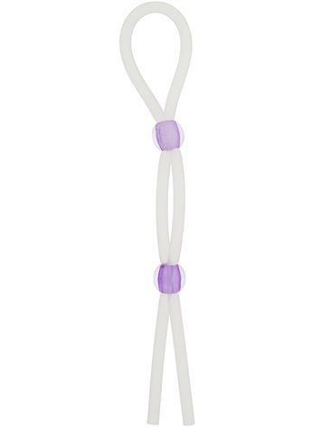 Кольцо эрекционное 7" Silicon Cock Ring with 2 beads, LAVENDER T170055 NMC