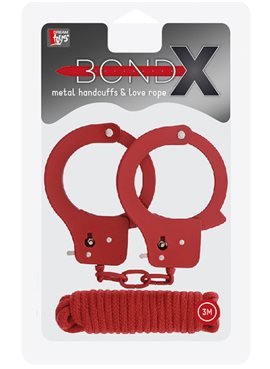 Набор BONDX METAL CUFFS&LOVE ROPE SET, RED DT20868 Dream Toys