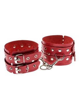 Оковы Leather Double Fix Leg Cuffs, RED 280191 sLash