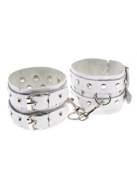 Оковы Leather Double Fix Leg Cuffs, WHITE 280192 sLash