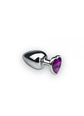 Анальная пробка, Silver Heart Amethyst, M 281229 sLash