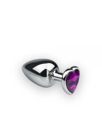 Анальная пробка, Silver Heart Amethyst, L 281228 sLash