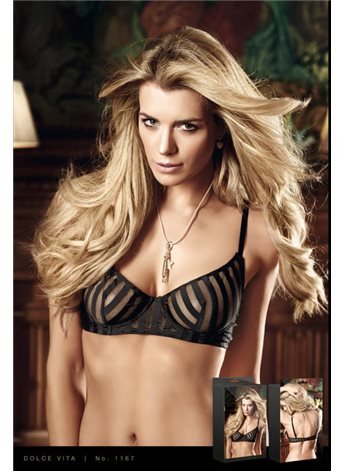 Бюстгалтер Black Bra With Transparent Stripes, 34B B1167-BLACK-34B BACI