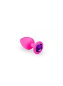 Анальная пробка, Pink Silicone Amethyst, S 280769 sLash