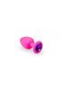 Анальная пробка, Pink Silicone Amethyst, S 280769 sLash