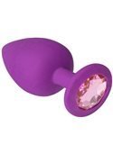 Анальная пробка, Purple Silicone Pink Topaz, L 280587 sLash