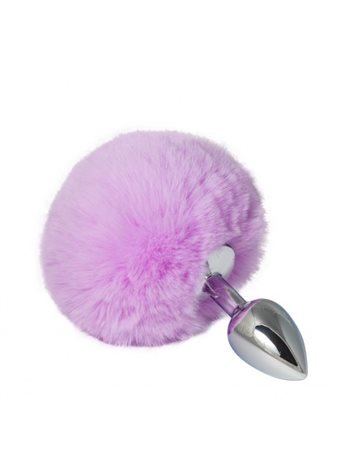Металлическая анальная пробка с помпоном S, light purple 280737 sLash