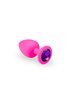 Анальная пробка, Pink Silicone Amethyst, M 280768 sLash