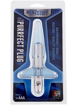 Плаг с вибрацией MENZSTUFF PURRFECT PLUG, CLEAR BLUE DT20039 Dream Toys