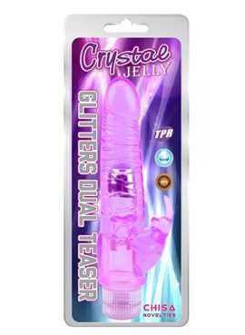 Вибромассажер Chisa Jelly Glitters Dual Teaser, Purple 291687 Chisa