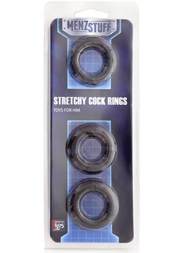 Набор колец MENZSTUFF STRETCHY COCK RINGS, SMOKE DT20834 Dream Toys