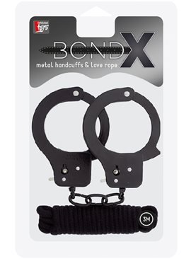 Набор BONDX METAL CUFFS & LOVE ROPE SET, BLACK DT20870 Dream Toys