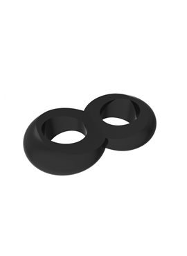 Кольцо эрекционное Duo Cock 8 Ball Ring, BLACK 291019 Chisa