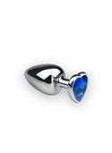 Анальная пробка, Silver Heart Sapphire, L 281222 sLash